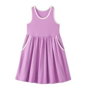 Hanna Andersson Girls Racerback Skater Dress with‎ Pockets Casual Purple Size 10